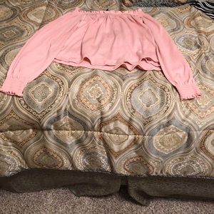 Light pink off the shoulder top